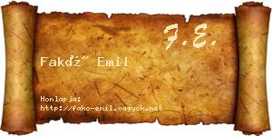 Fakó Emil névjegykártya