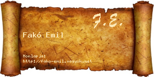Fakó Emil névjegykártya