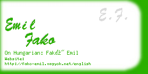 emil fako business card